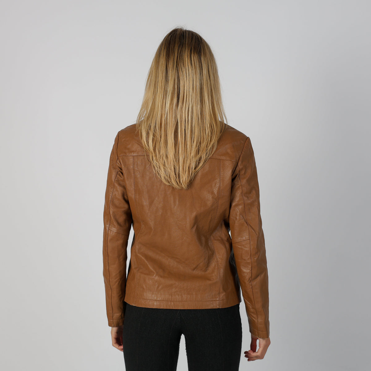 Tan Y2K Made in Italy Leather Jacket (S)