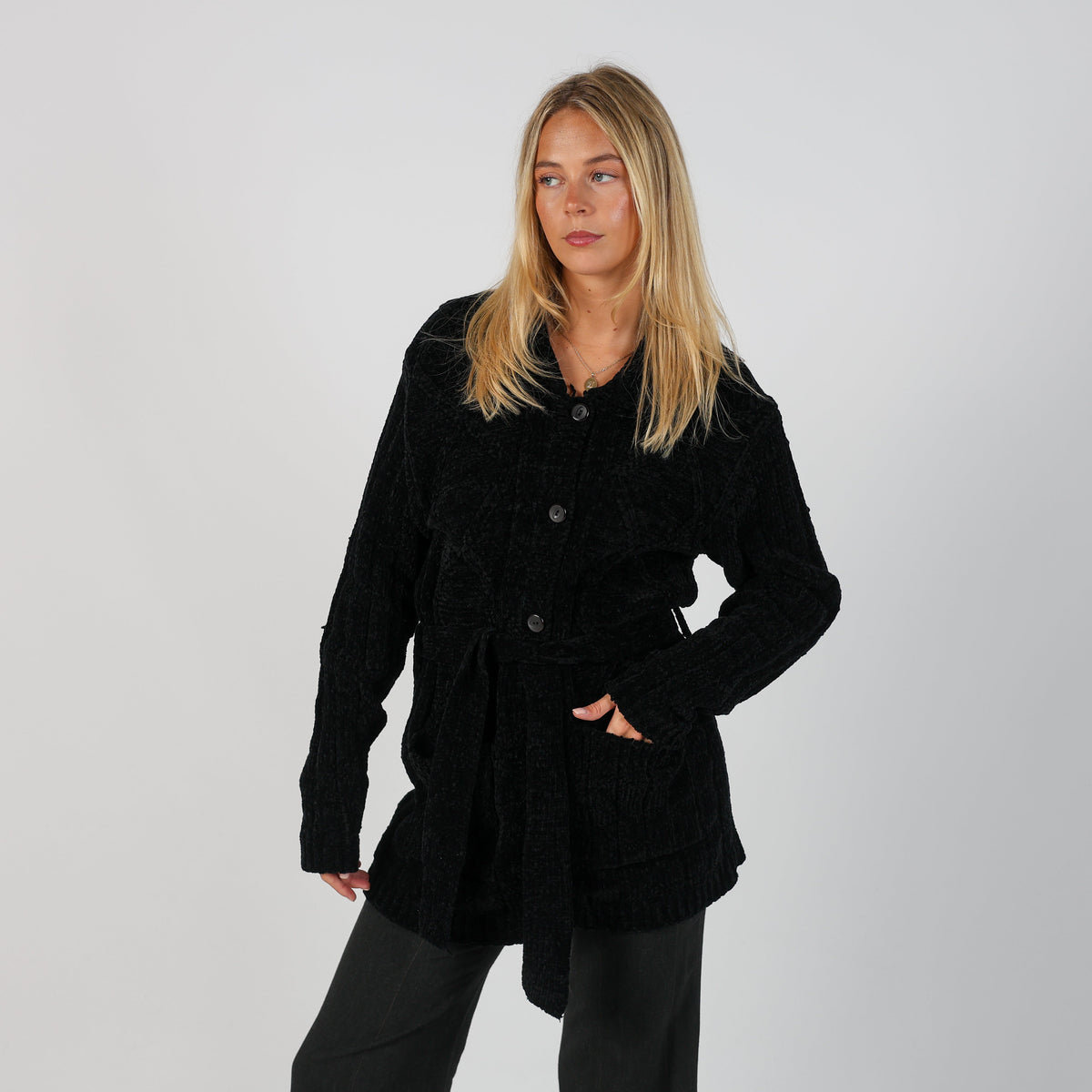 Black Y2K Made in Italy Cardigan (S)