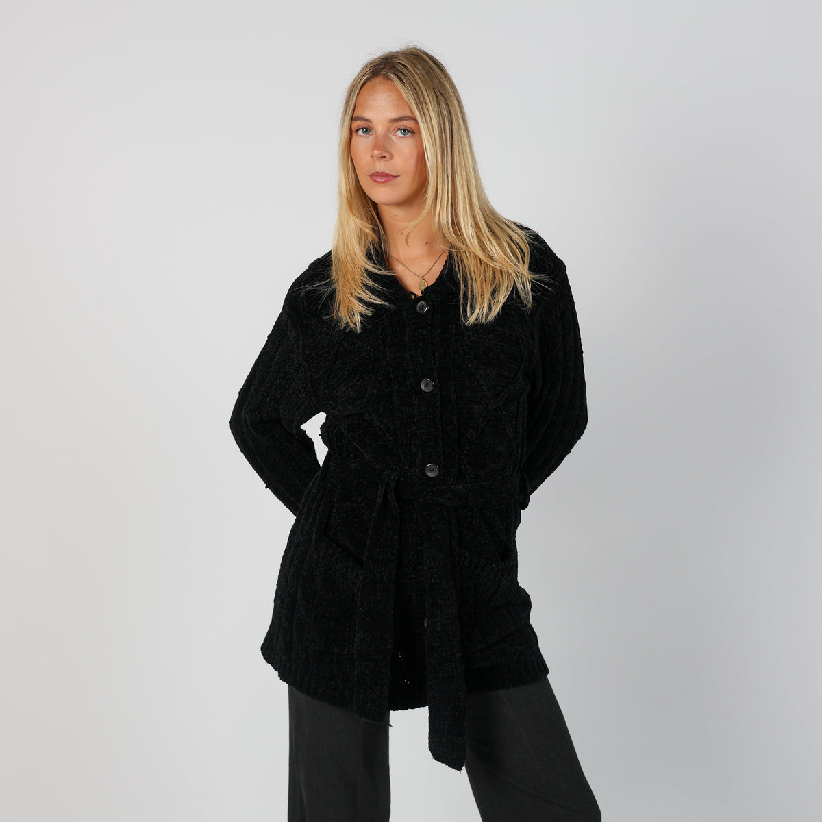Black Y2K Made in Italy Cardigan (S)