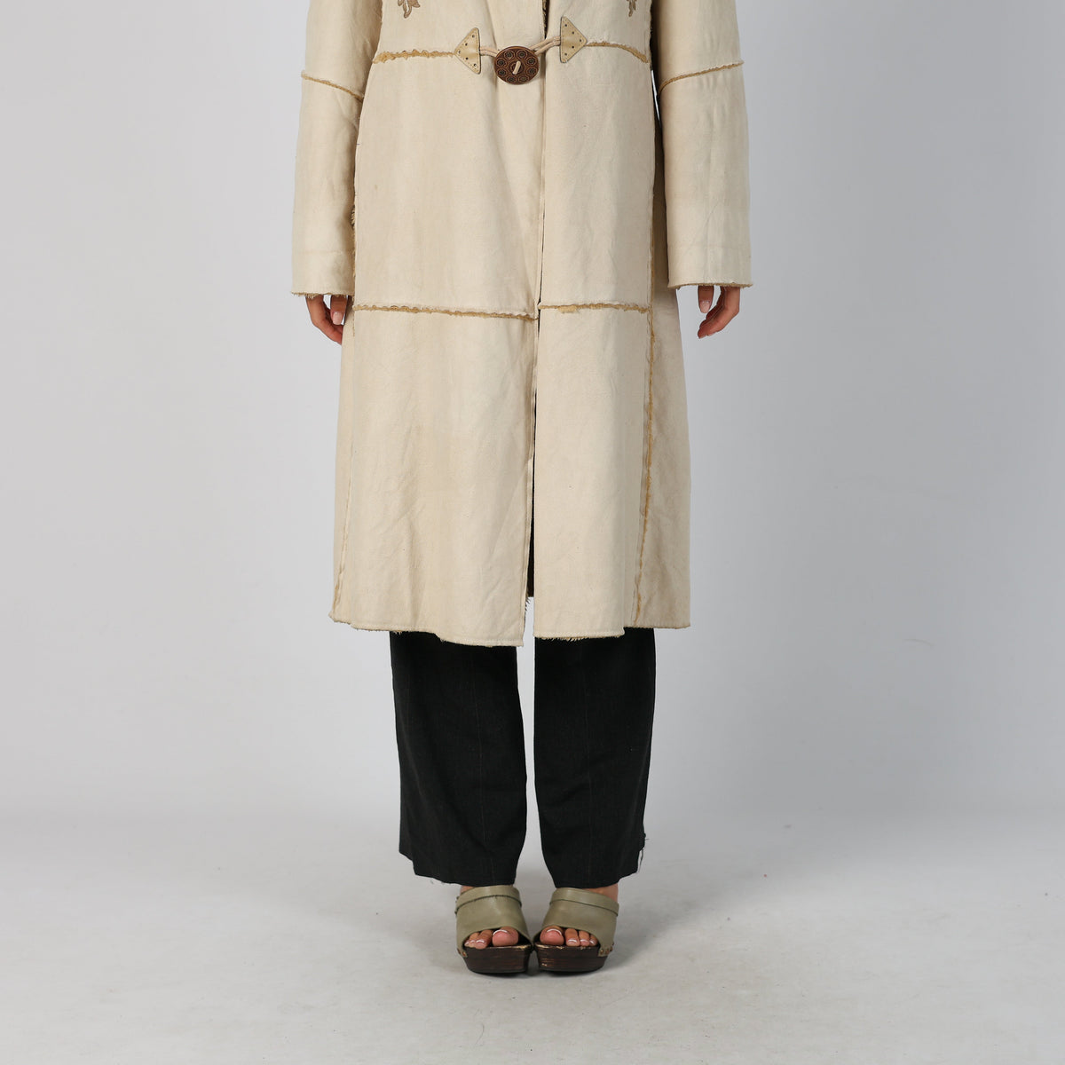 Beige Y2K Rinascimento Afghan Coat (M)