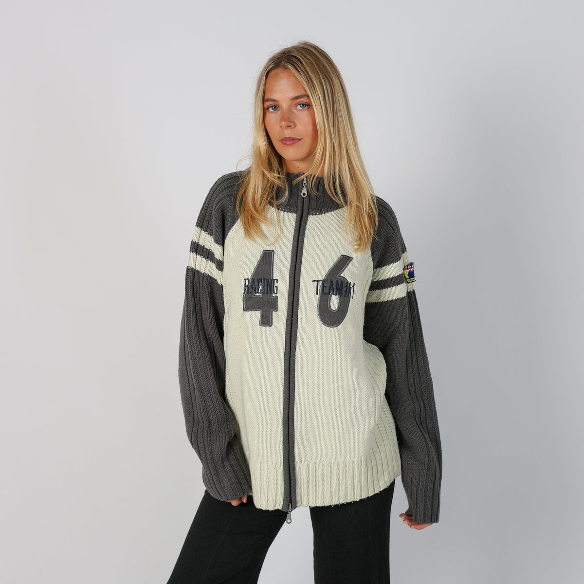 White Y2K Made in Italy Knitted Jumper (L)