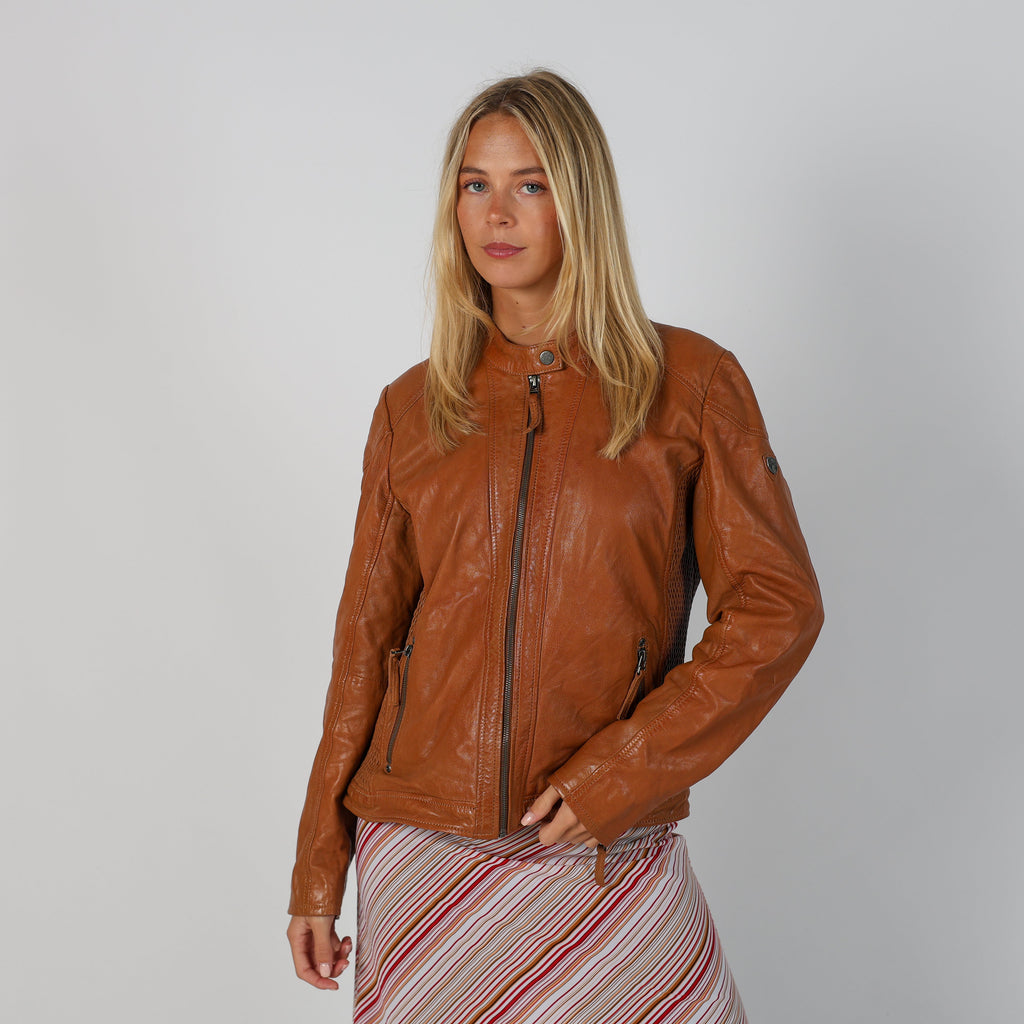 Tan Y2K Gipsy Leather Jacket (M)