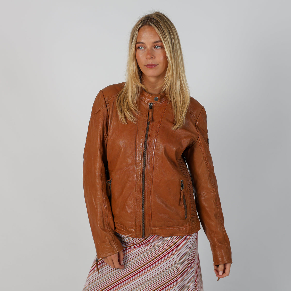 Tan Y2K Gipsy Leather Jacket (M)