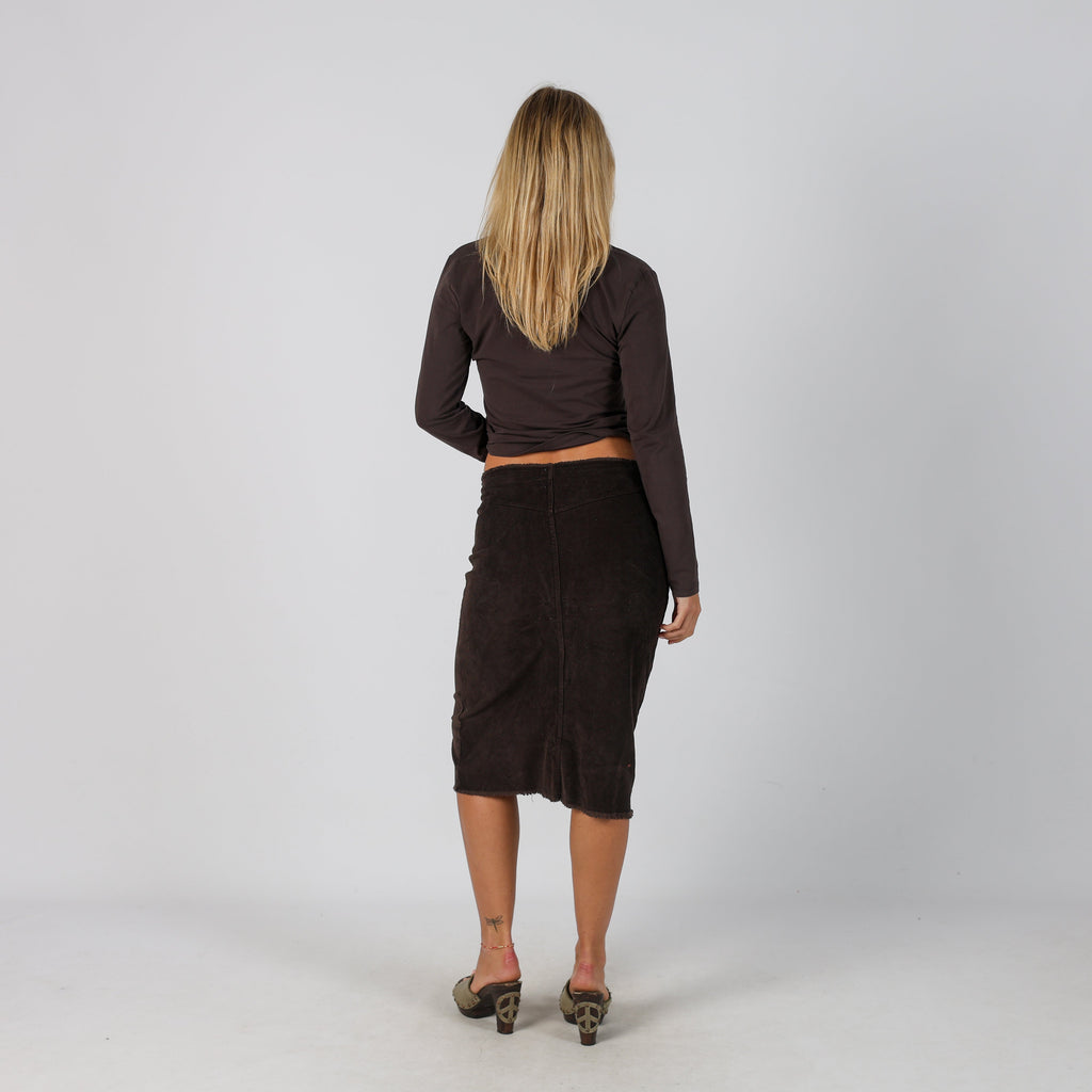 Brown Y2K Cord Skirt (S)