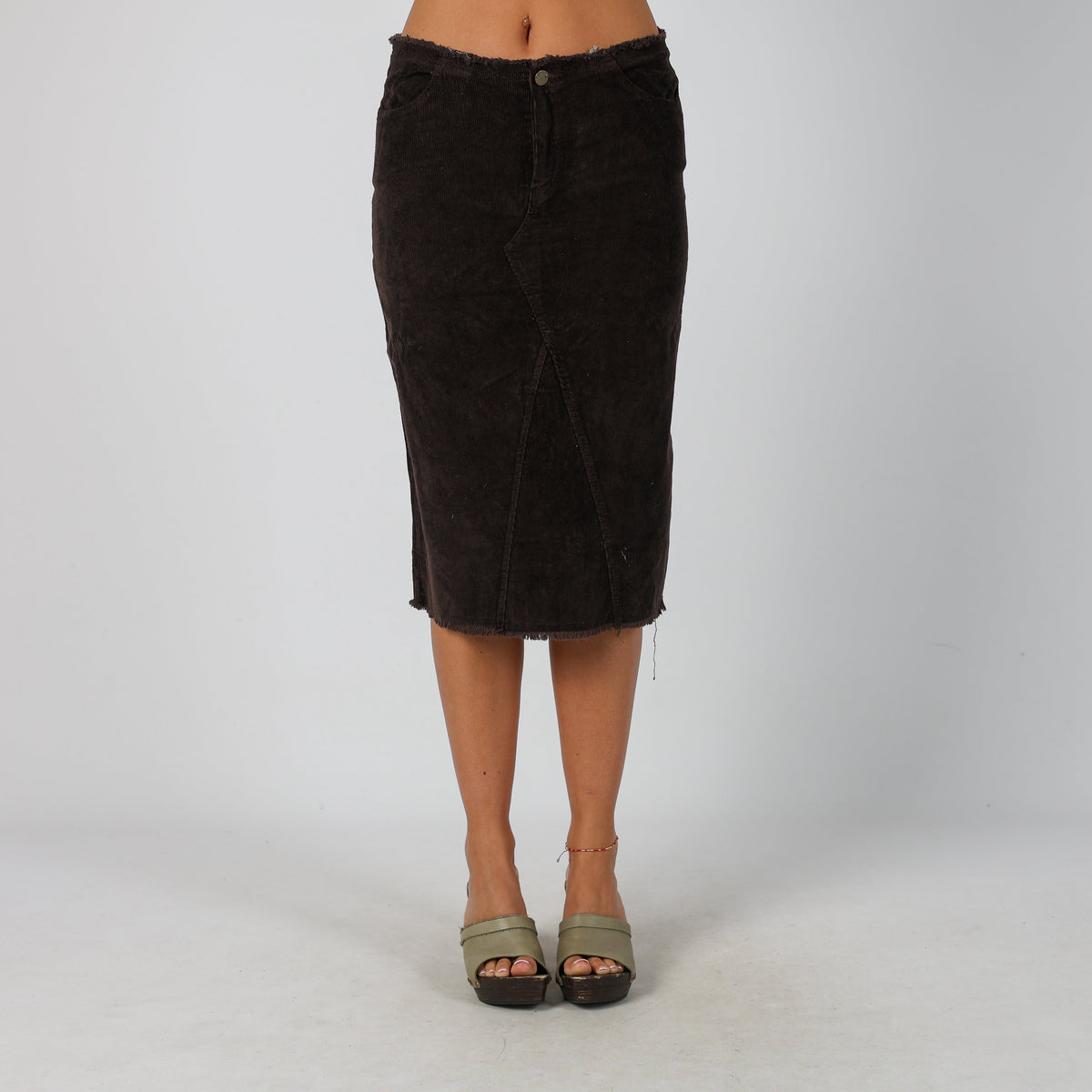 Brown Y2K Cord Skirt (S)