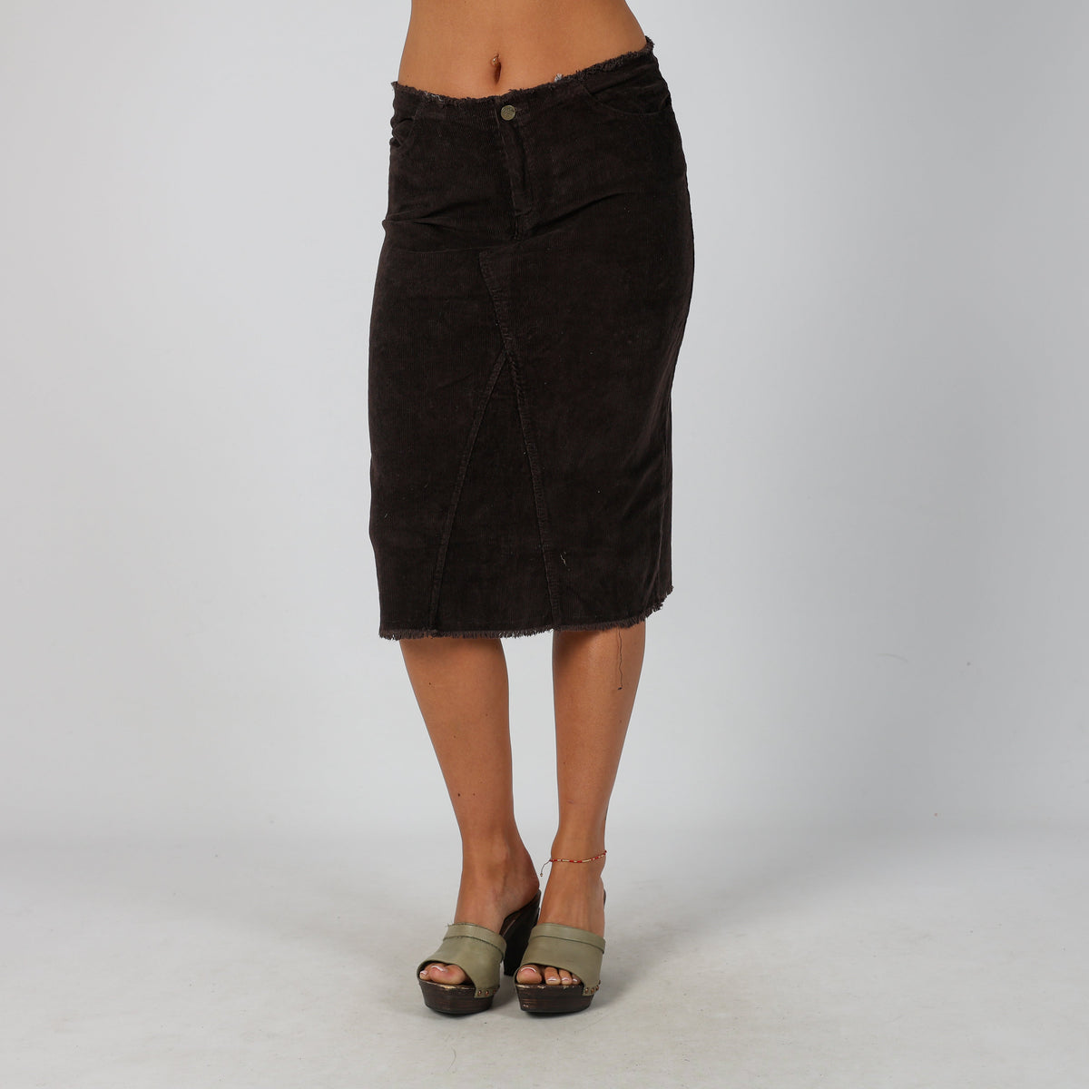 Brown Y2K Cord Skirt (S)