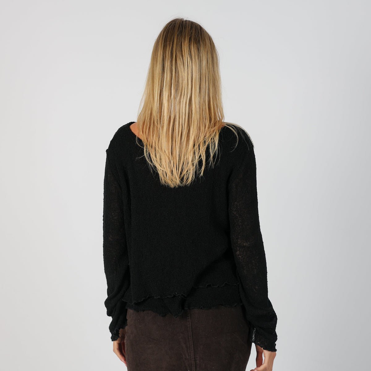 Black Y2K Mother Earth Knitted Top (M)