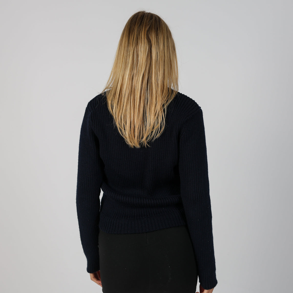 Navy Blue Y2K Made in Italy Knitted Jumper (M)