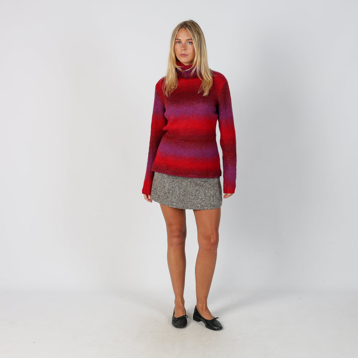 Brown Y2K Delcima Woven Mini Skirt (S)