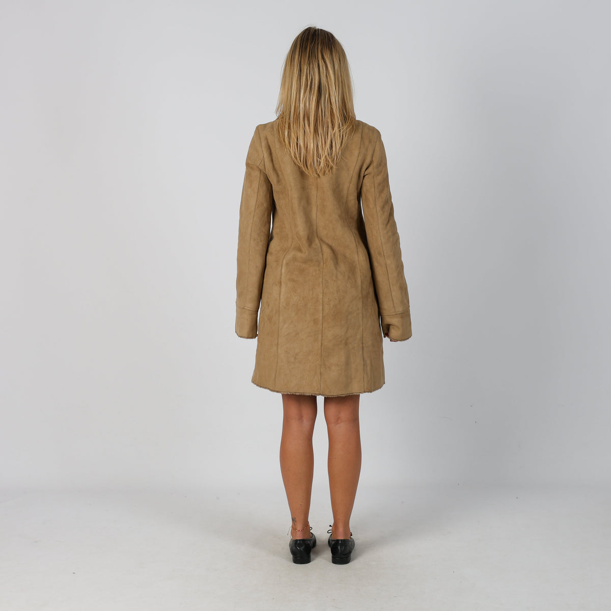 Beige Y2K Made in Italy Afghan Coat (M)