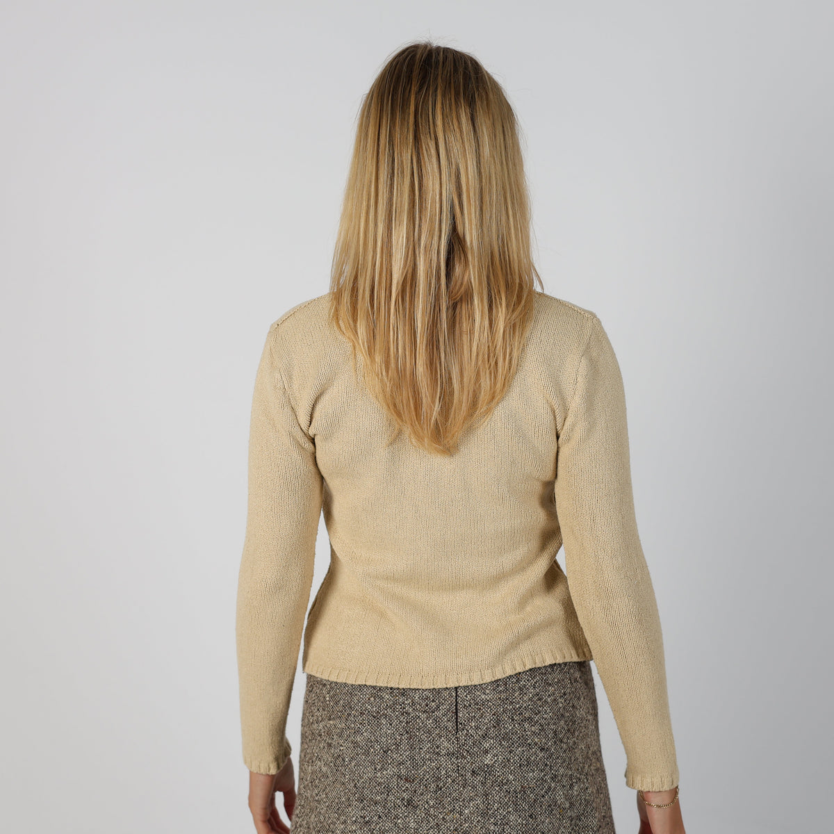 Beige Y2K Knitted Top (S)
