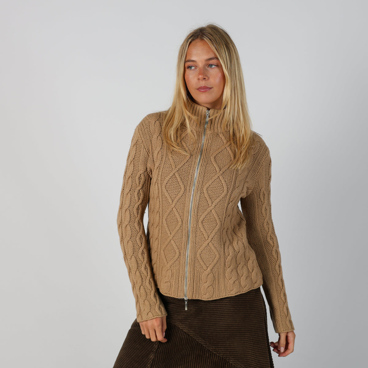 Beige Y2K Fabiana Filippi Knitted Jumper (M)