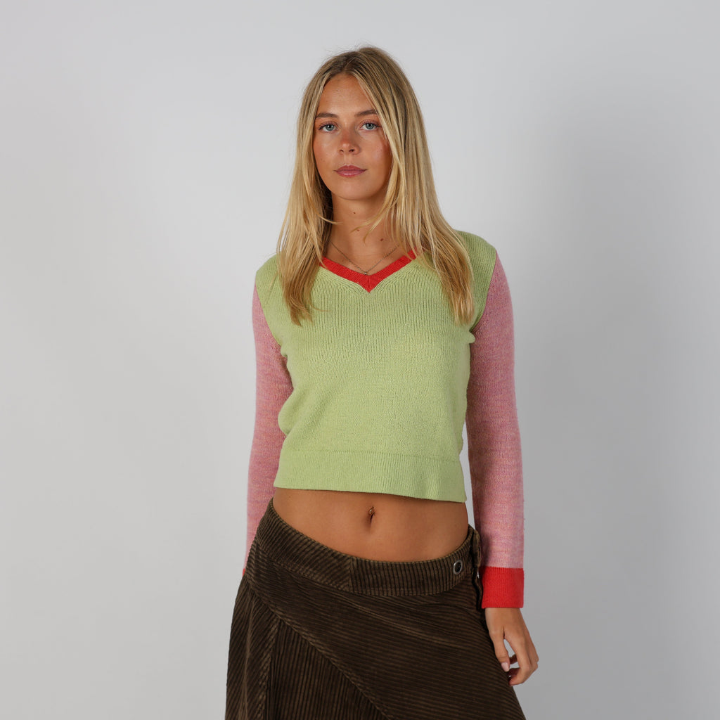 Light Green Y2K Max&Co. Knitted Top (S)