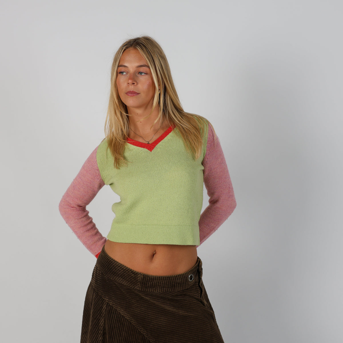 Light Green Y2K Max&Co. Knitted Top (S)