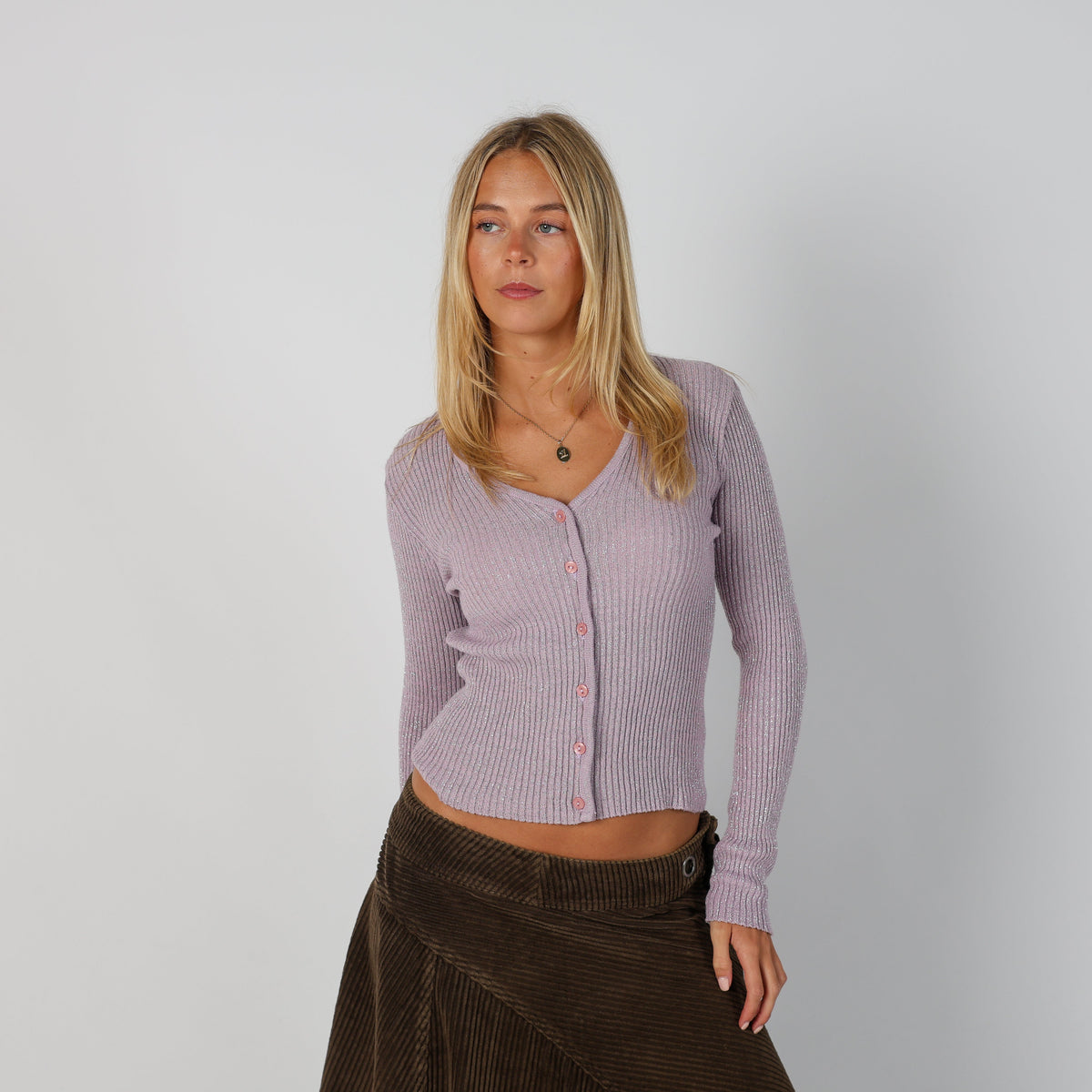 Lilac Purple Y2K Long Sleeve Top (S)