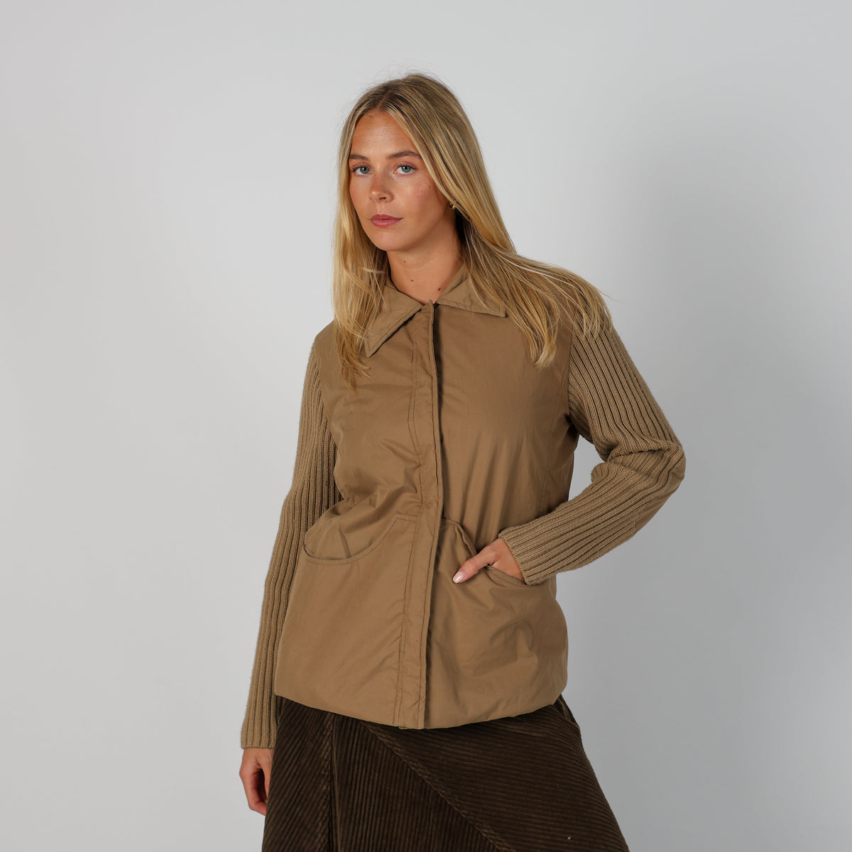 Tan Y2K Max&Co. Coat (M)