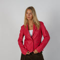Pink Y2K Amy Gee Leather Jacket (M)