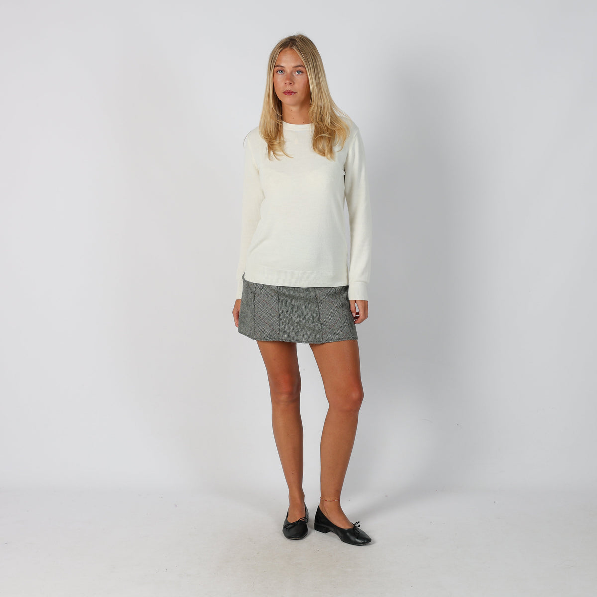 Dark Green Y2K Naf Naf Woven Mini Skirt (XS)