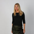 Black Y2K Long Sleeve Top 3/4 sleeves (S)