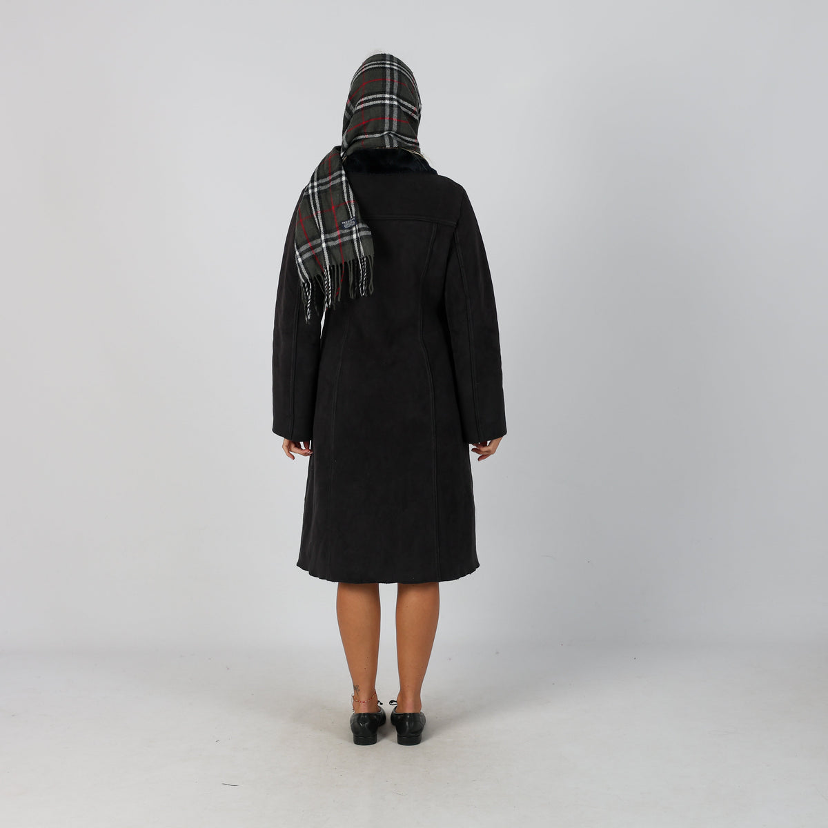 Black Y2K Made in Italy Afghan Coat (M)