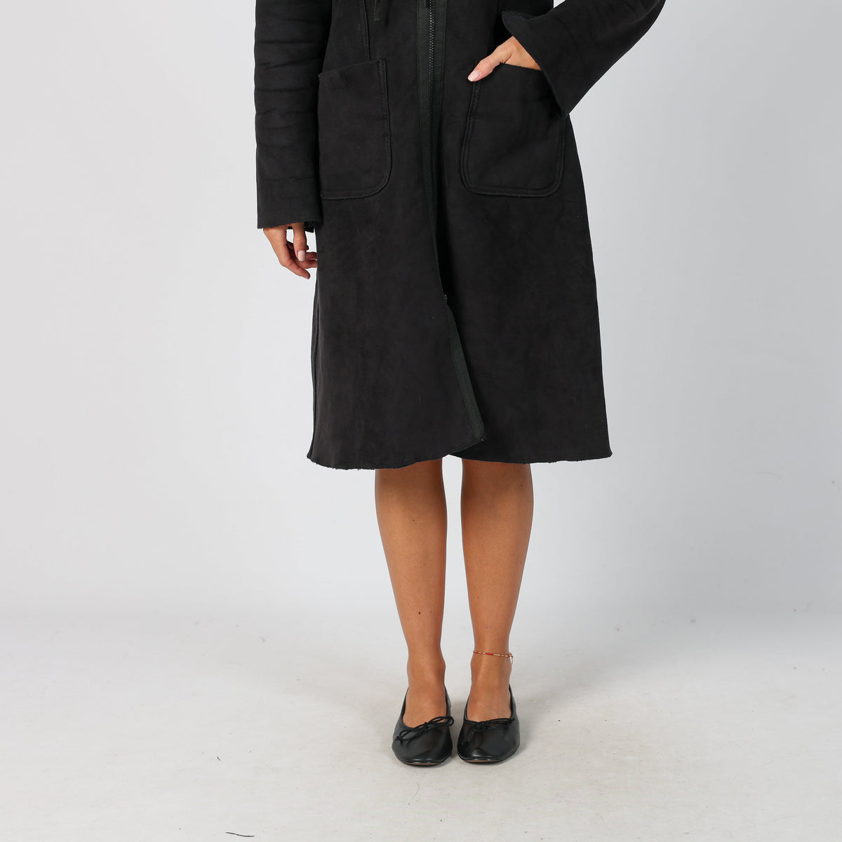 Black Y2K Made in Italy Afghan Coat (M)