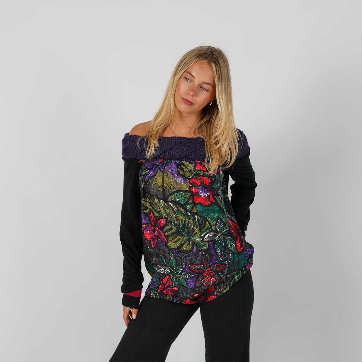 Purple Y2K Miss Sixty Long Sleeve Top (M)