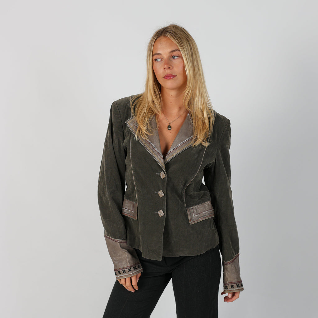 Khaki Green Y2K Made in Italy Blazer (L)