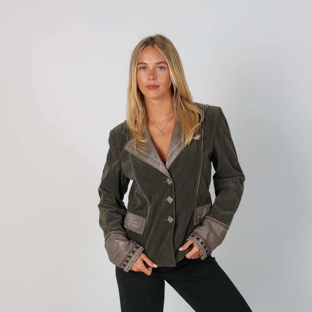 Khaki Green Y2K Made in Italy Blazer (L)