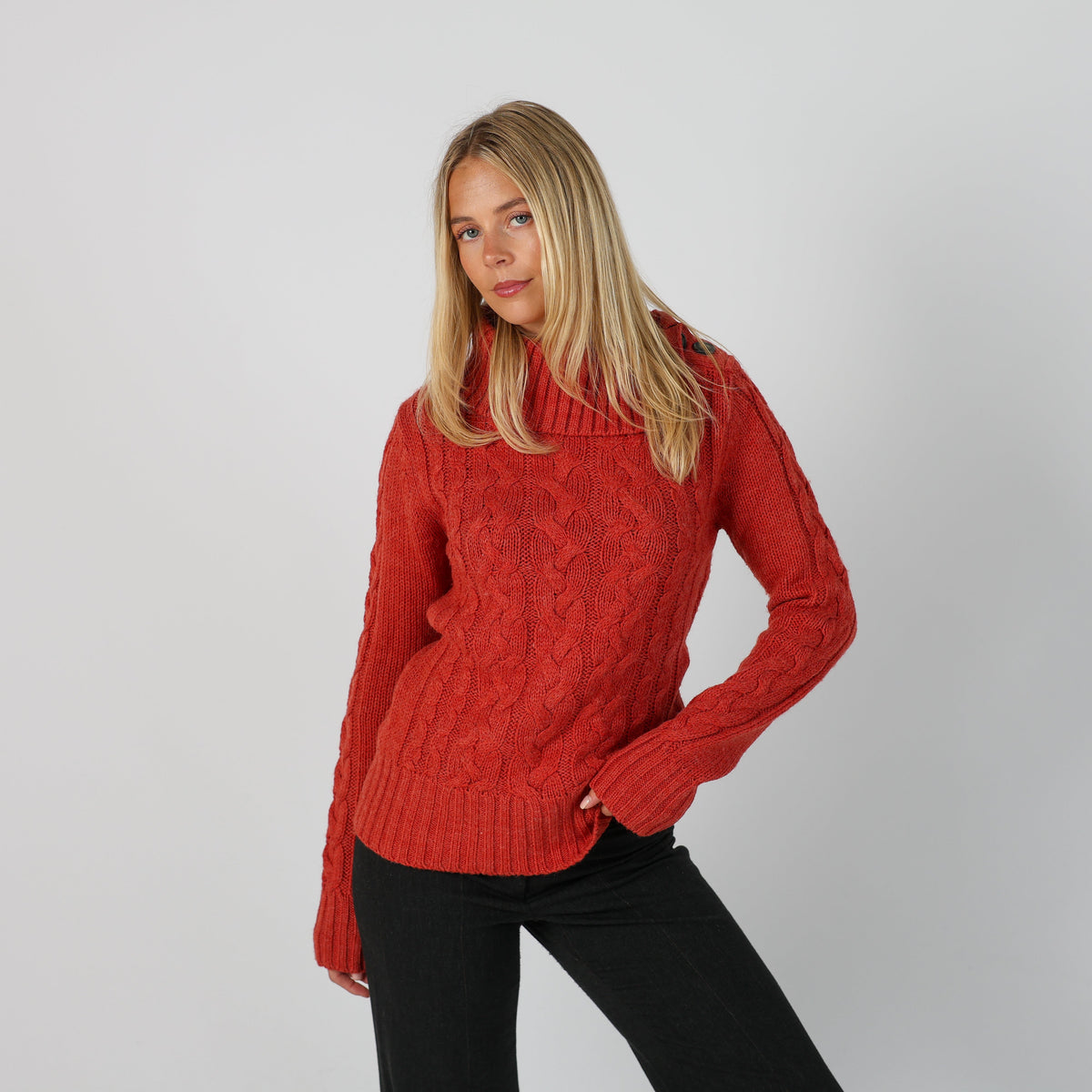 Red Y2K Timeout Knitted Jumper (M)