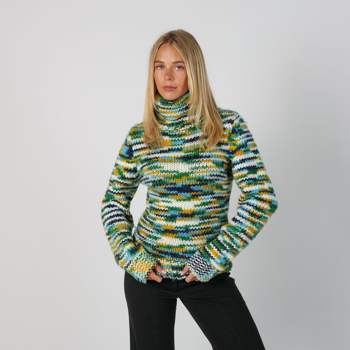 Multicoloured Y2K Terranova Knitted Jumper (M)
