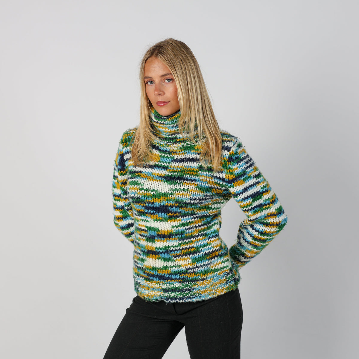 Multicoloured Y2K Terranova Knitted Jumper (M)