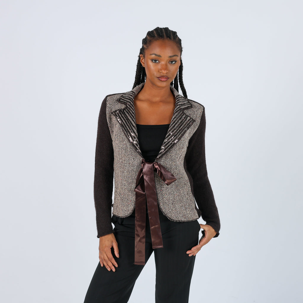 Brown Y2K Specchio Knitted Top (M)