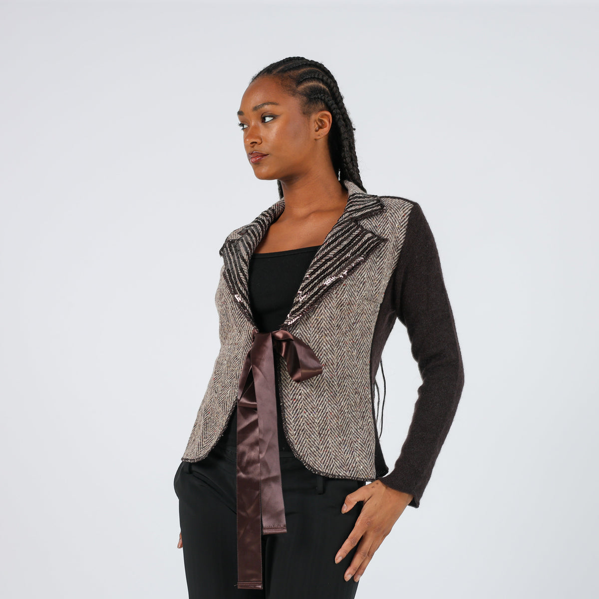 Brown Y2K Specchio Knitted Top (M)