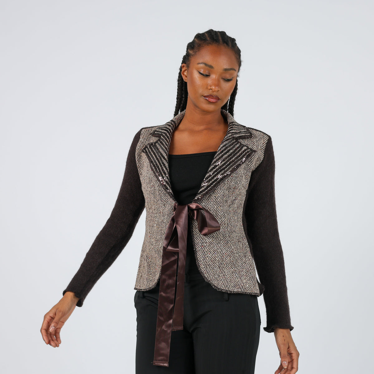 Brown Y2K Specchio Knitted Top (M)