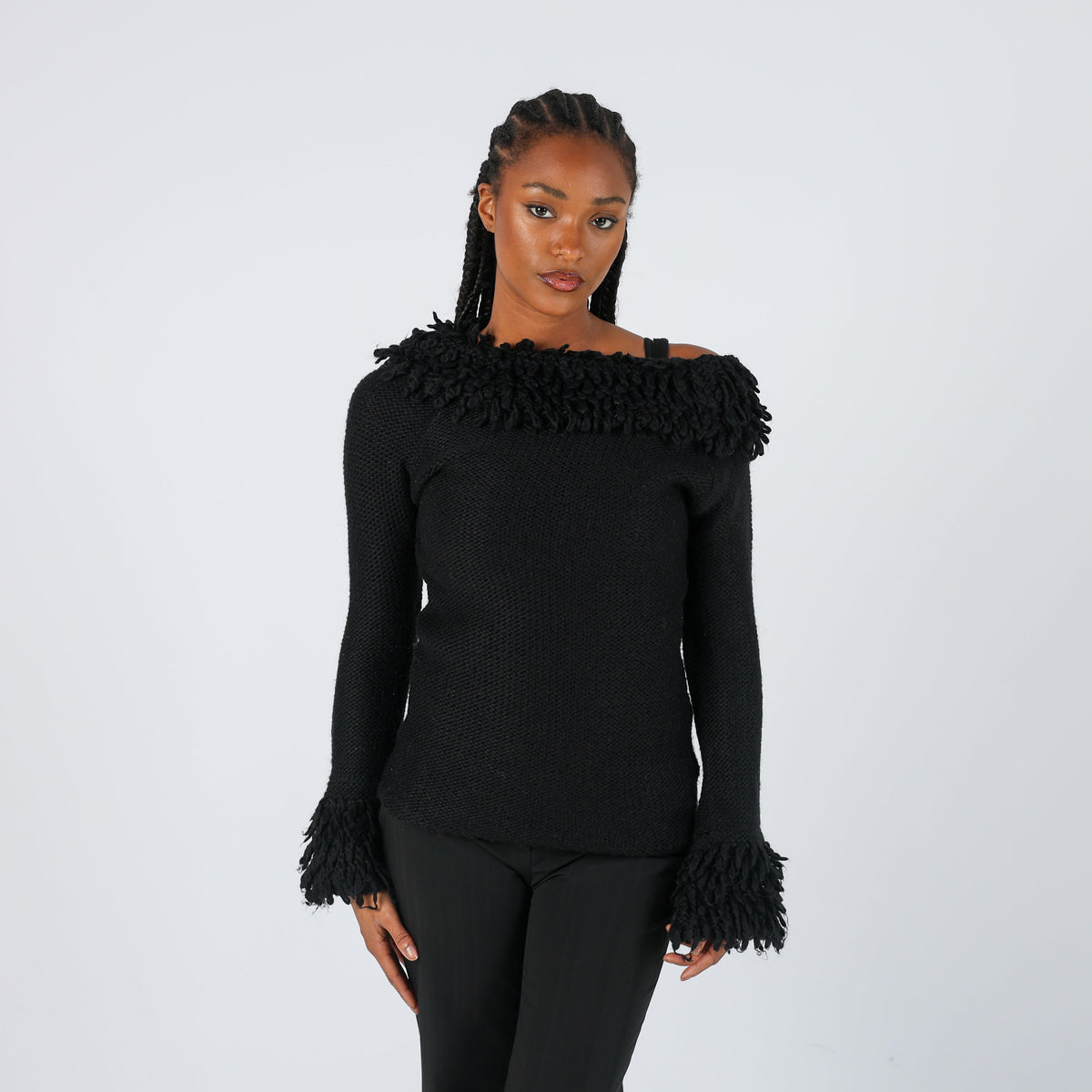 Black Y2K Made in Italy Knitted Jumper (S)