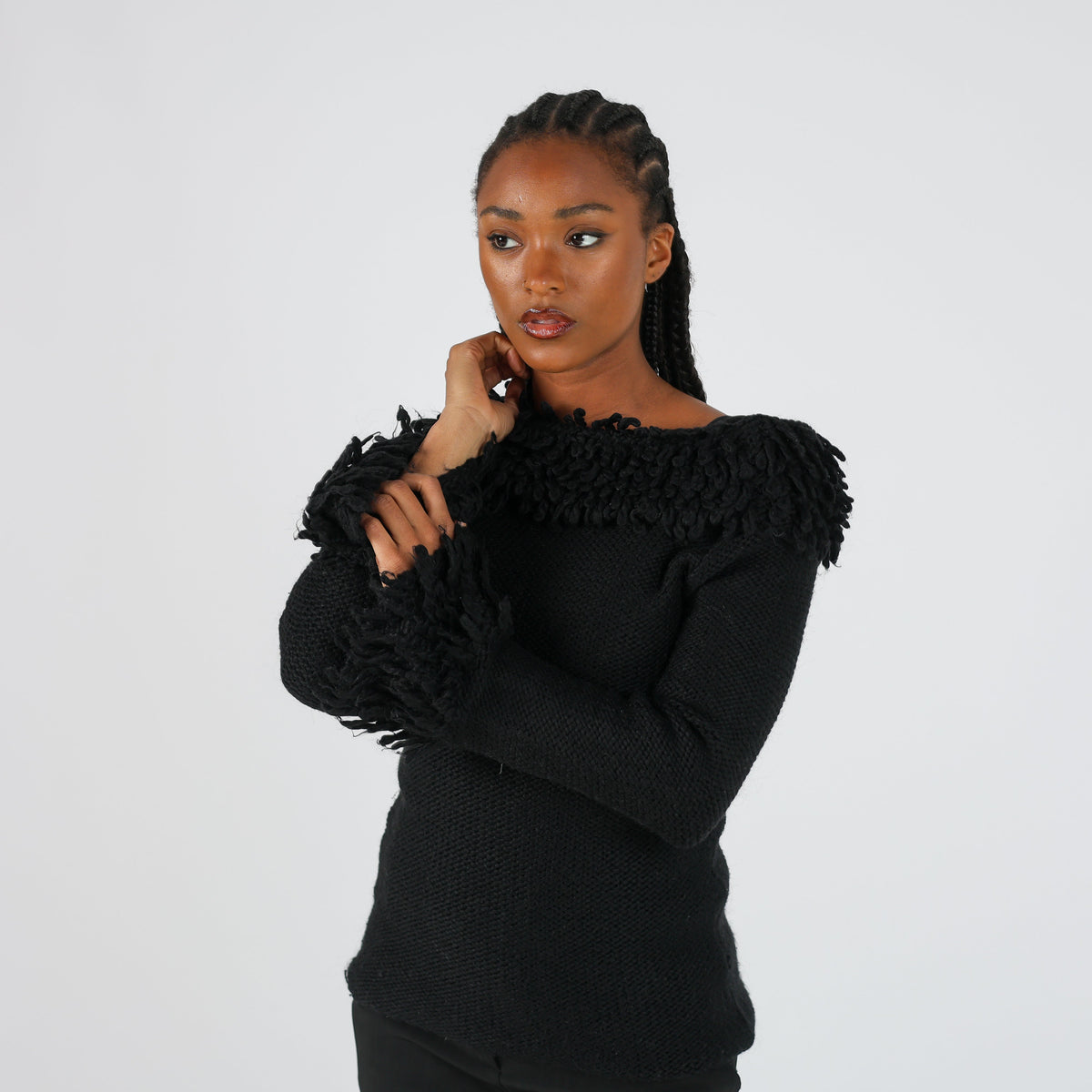 Black Y2K Made in Italy Knitted Jumper (S)