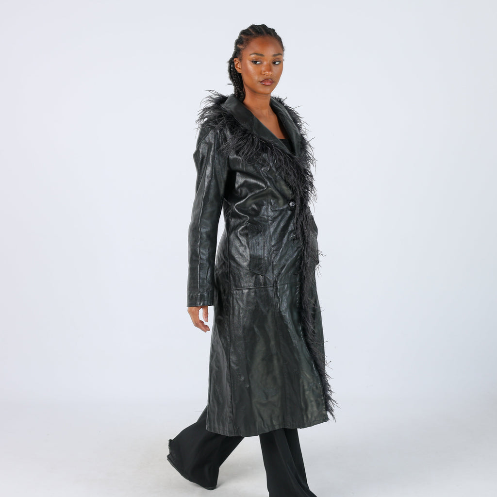 Black 90s Coconuda Leather Jacket (M)