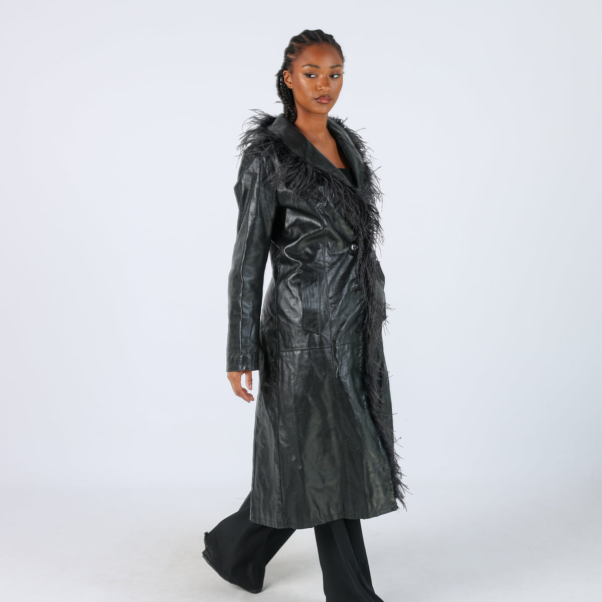 Black 90s Coconuda Leather Jacket (M)