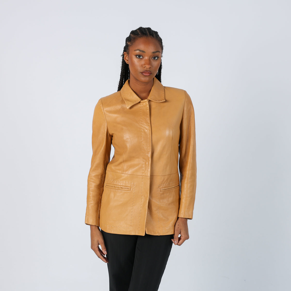 Tan 90s Vera Pelle Leather Jacket (S)