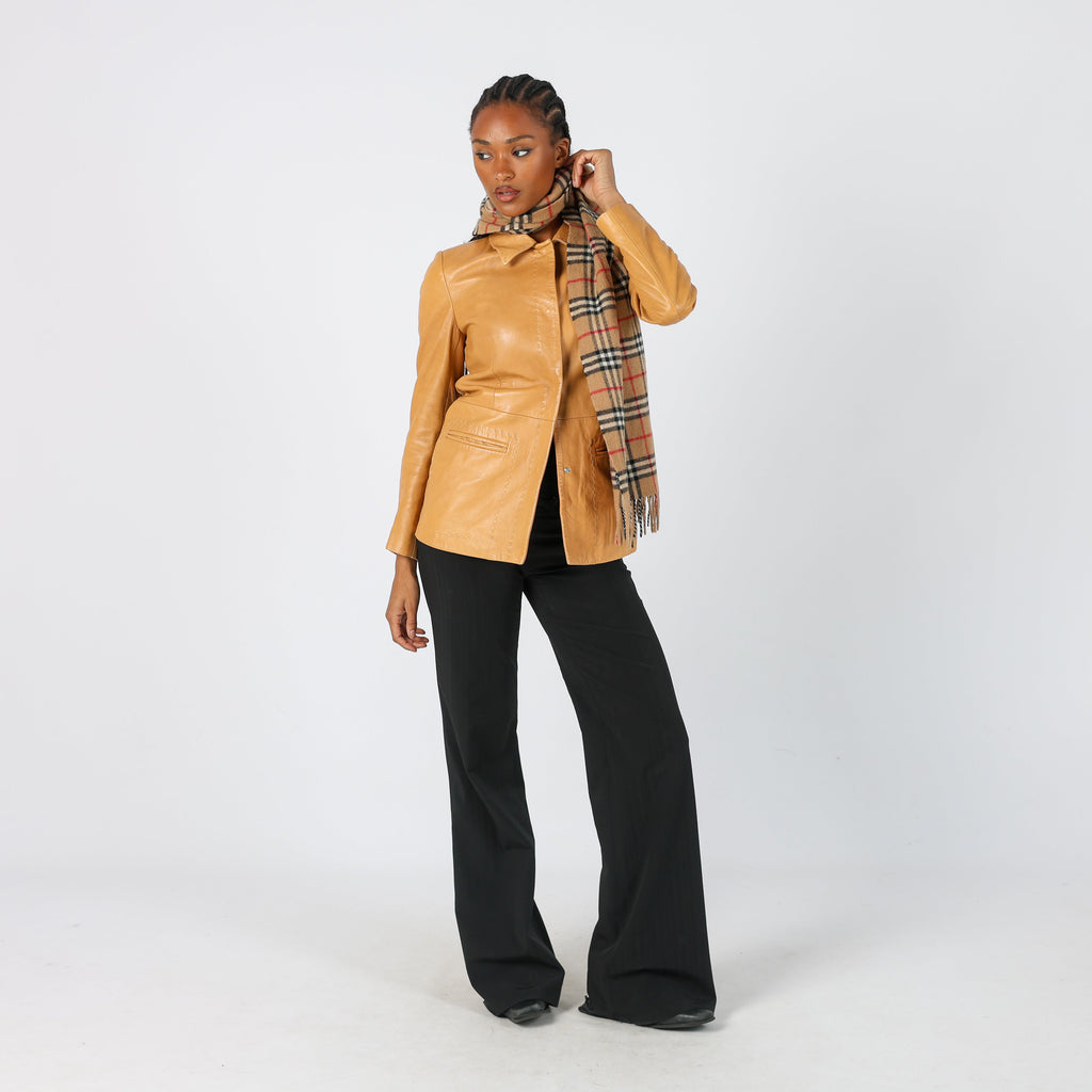 Tan 90s Vera Pelle Leather Jacket (S)