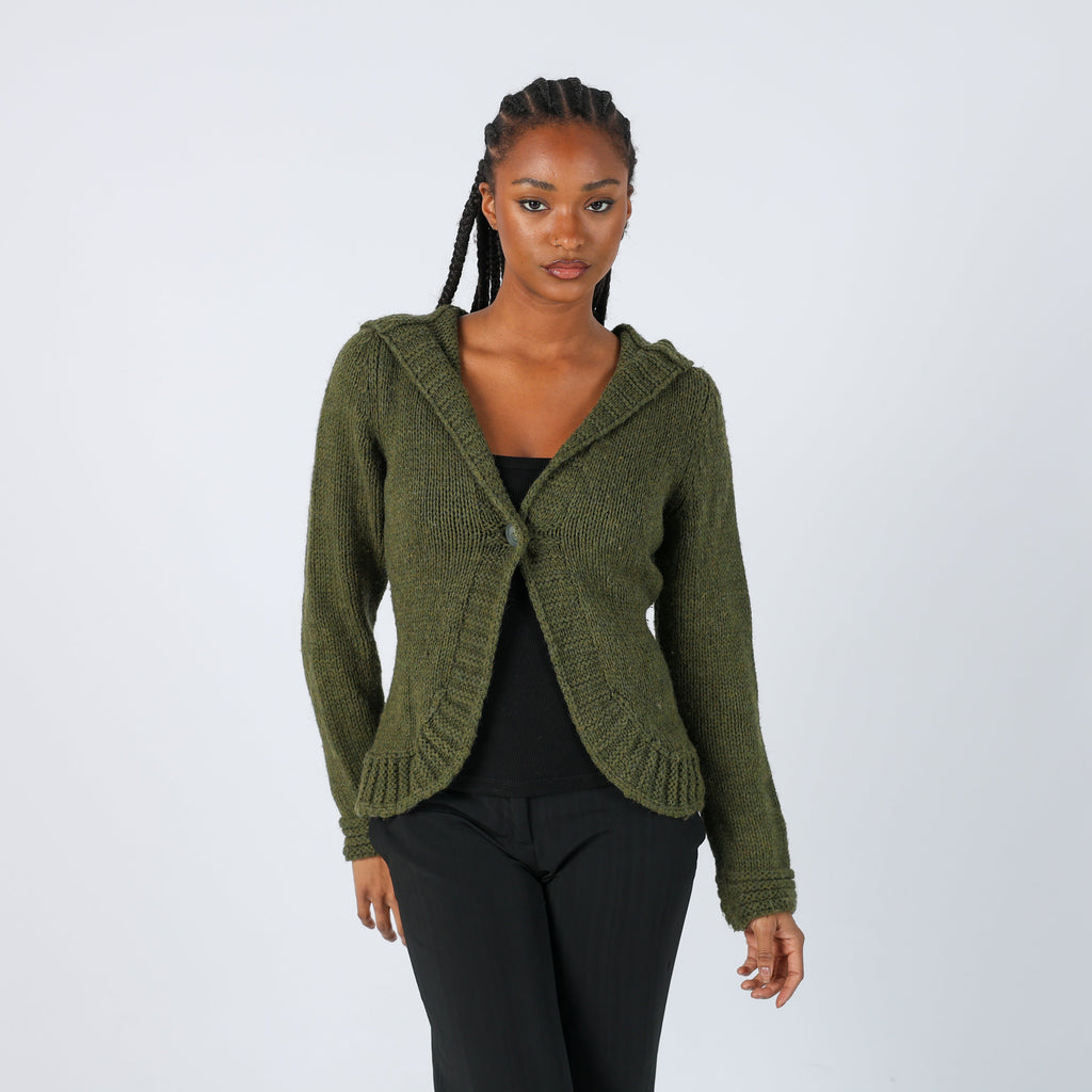 Dark Green Y2K Made in Italy Knitted Jumper (S)