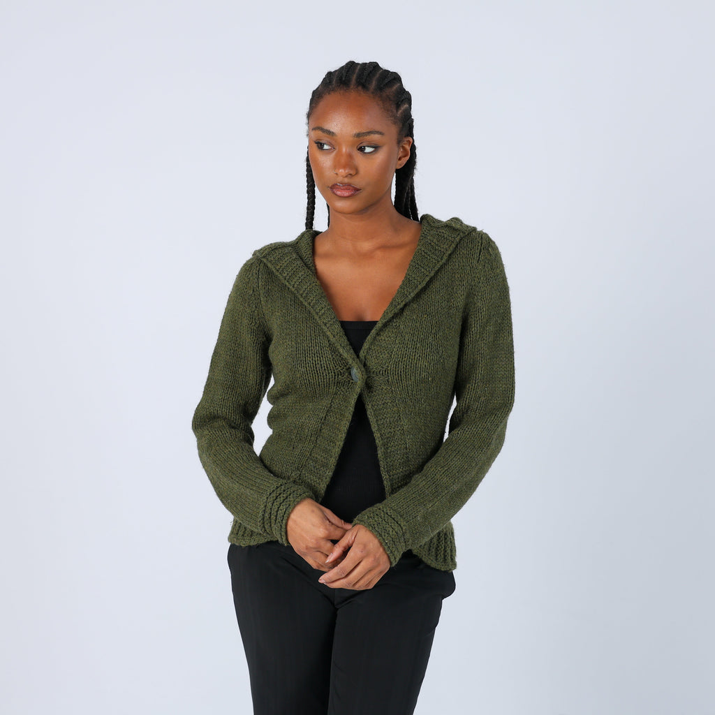 Dark Green Y2K Made in Italy Knitted Jumper (S)