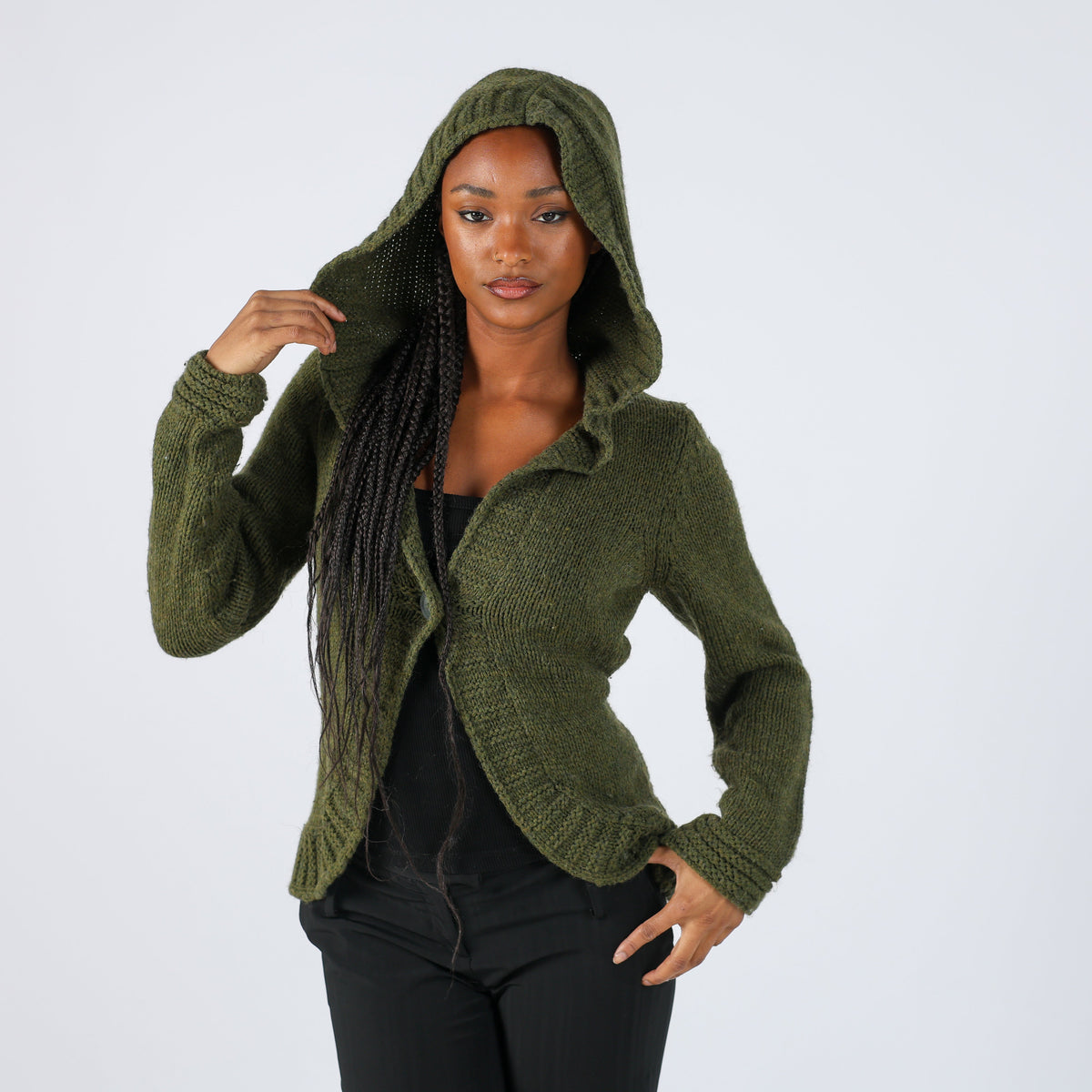 Dark Green Y2K Made in Italy Knitted Jumper (S)