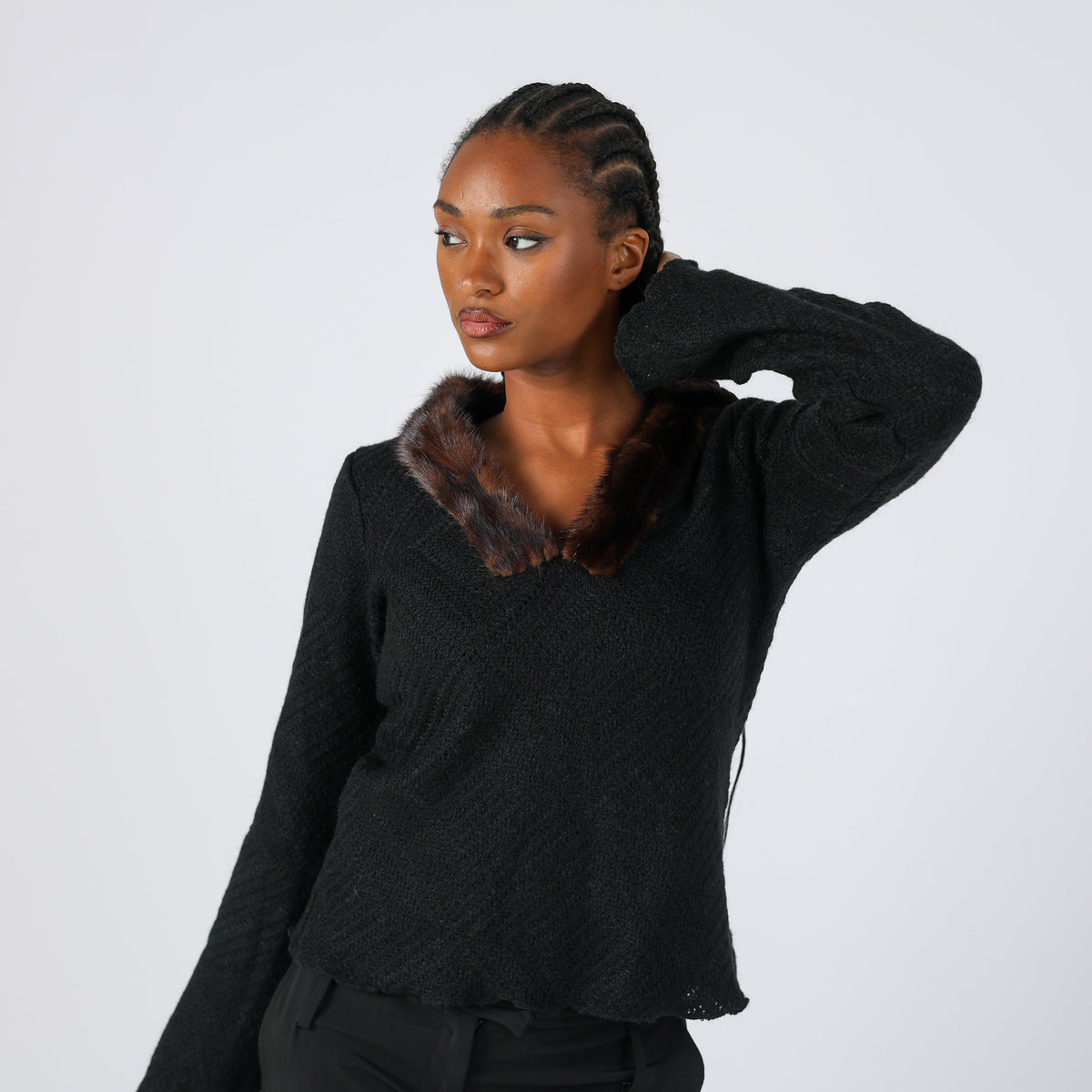 Black Y2K Made in Italy Knitted Jumper (M)