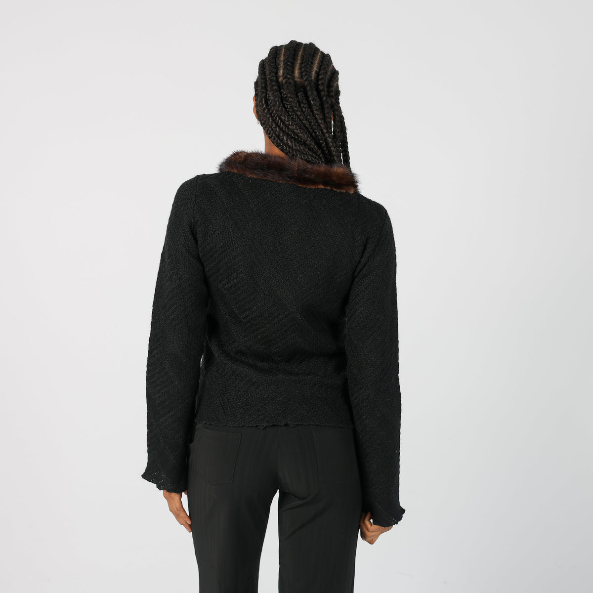 Black Y2K Made in Italy Knitted Jumper (M)