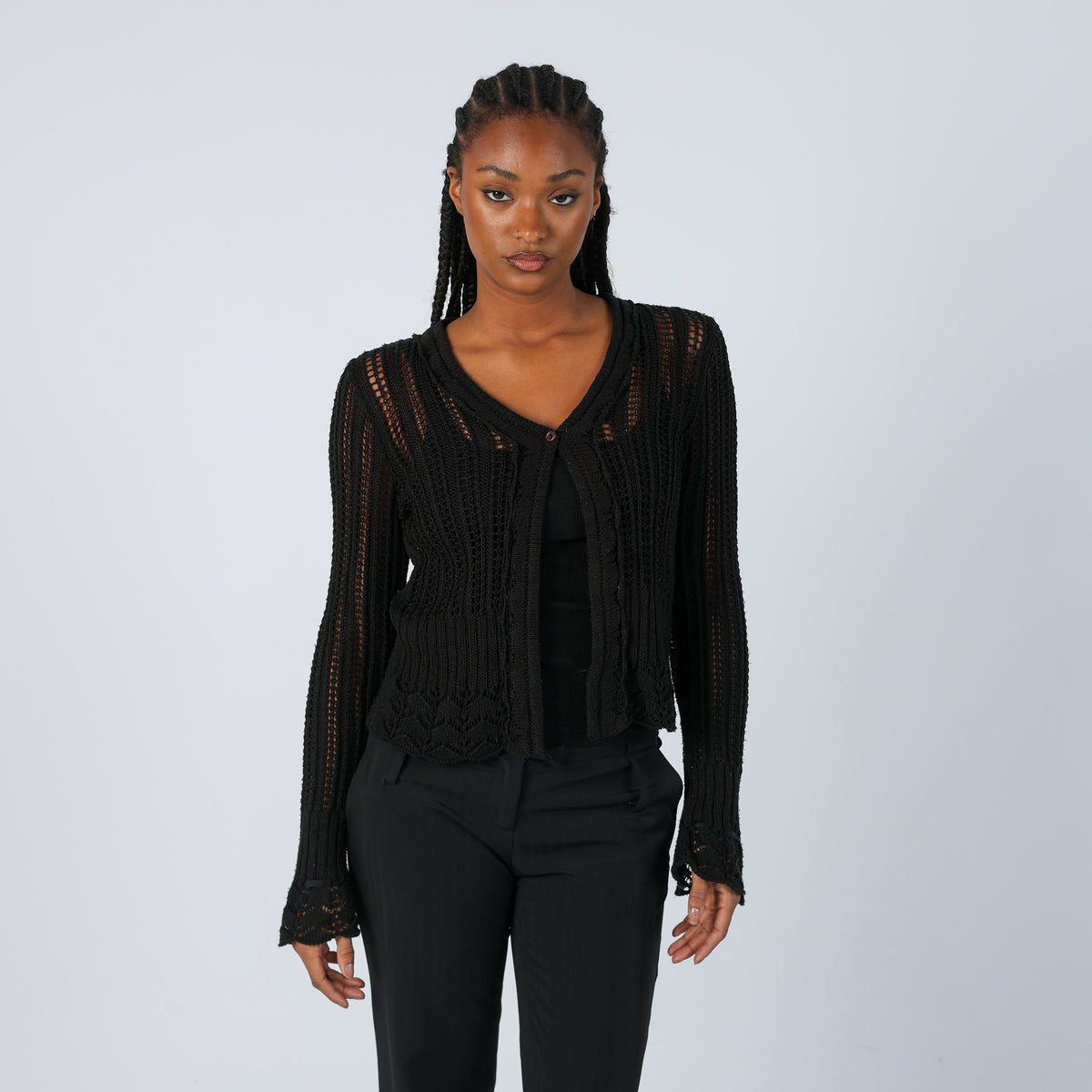 Black Y2K Made in Italy Cardigan (S)