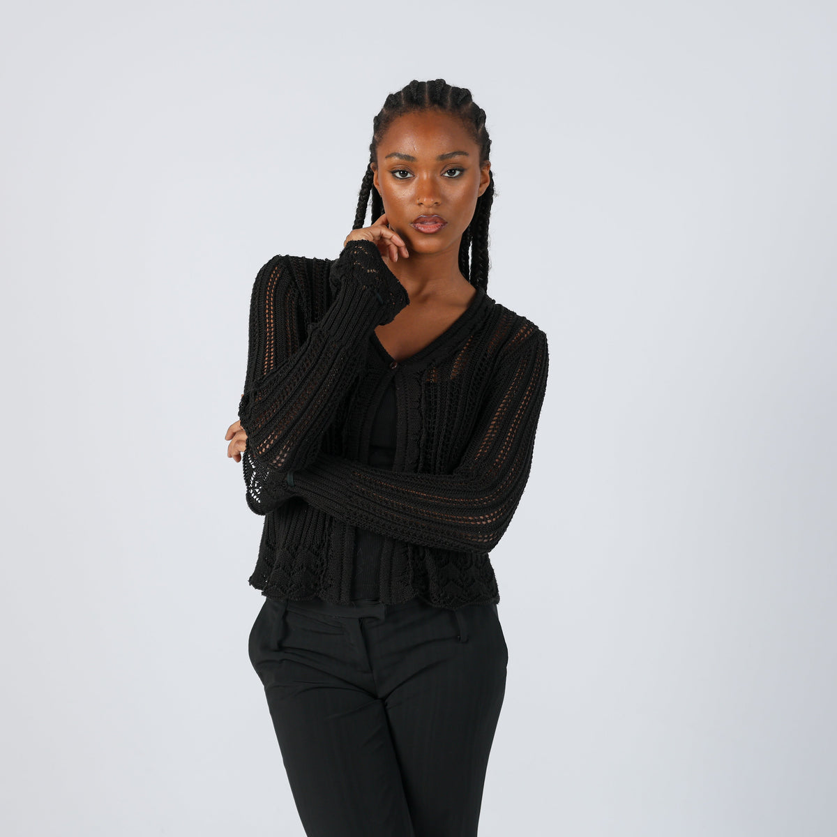 Black Y2K Made in Italy Cardigan (S)