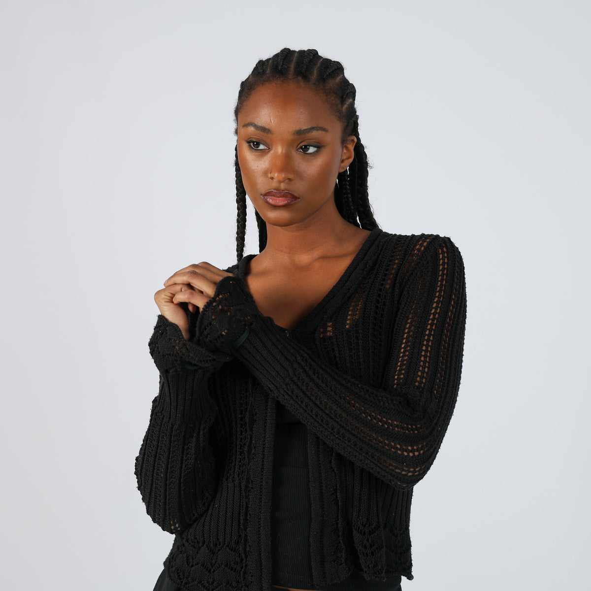 Black Y2K Made in Italy Cardigan (S)