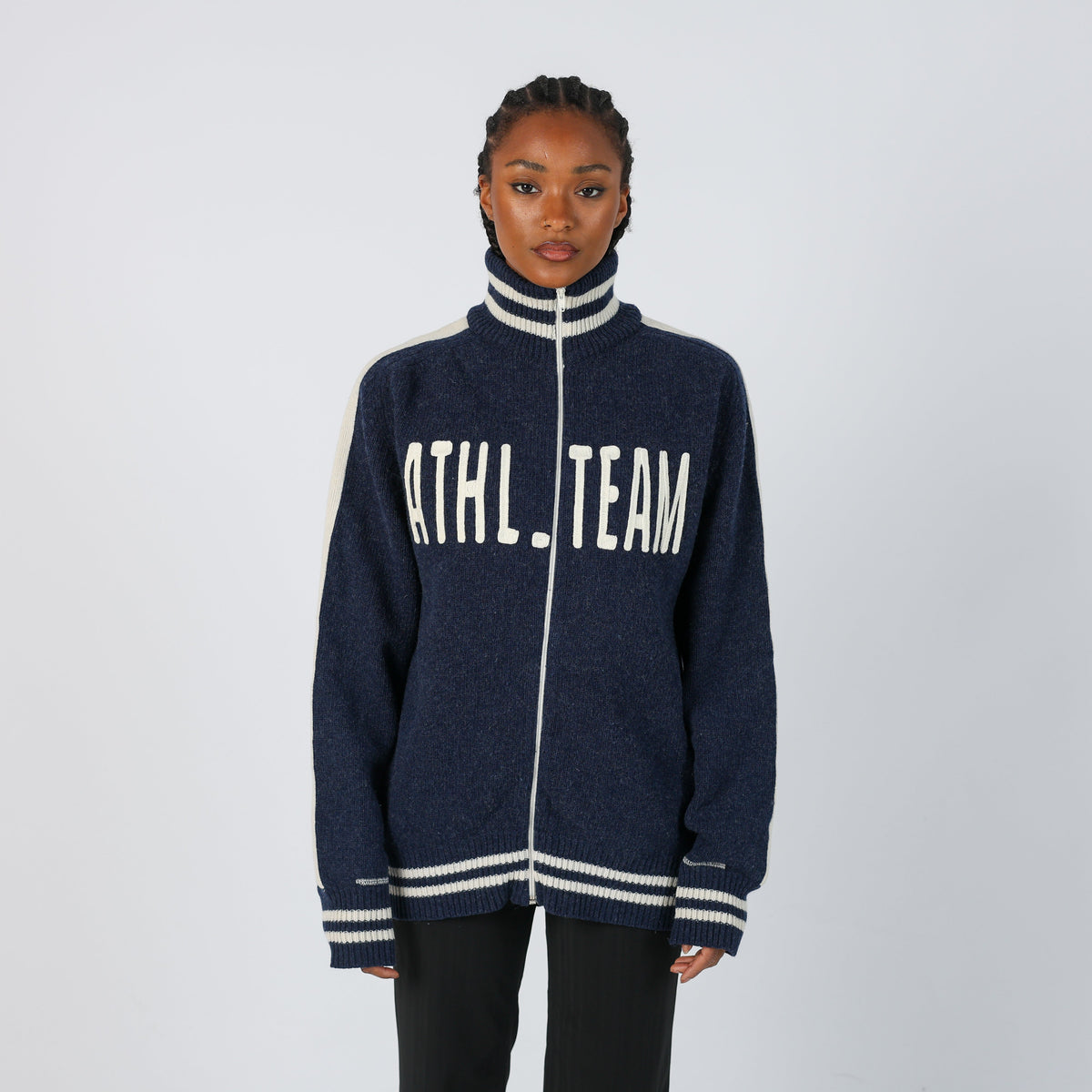 Navy Blue Y2K Knitted Jumper Wool blend (L)