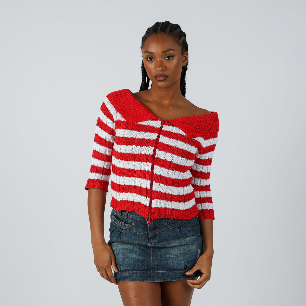 Red Y2K Knitted Jumper (S)